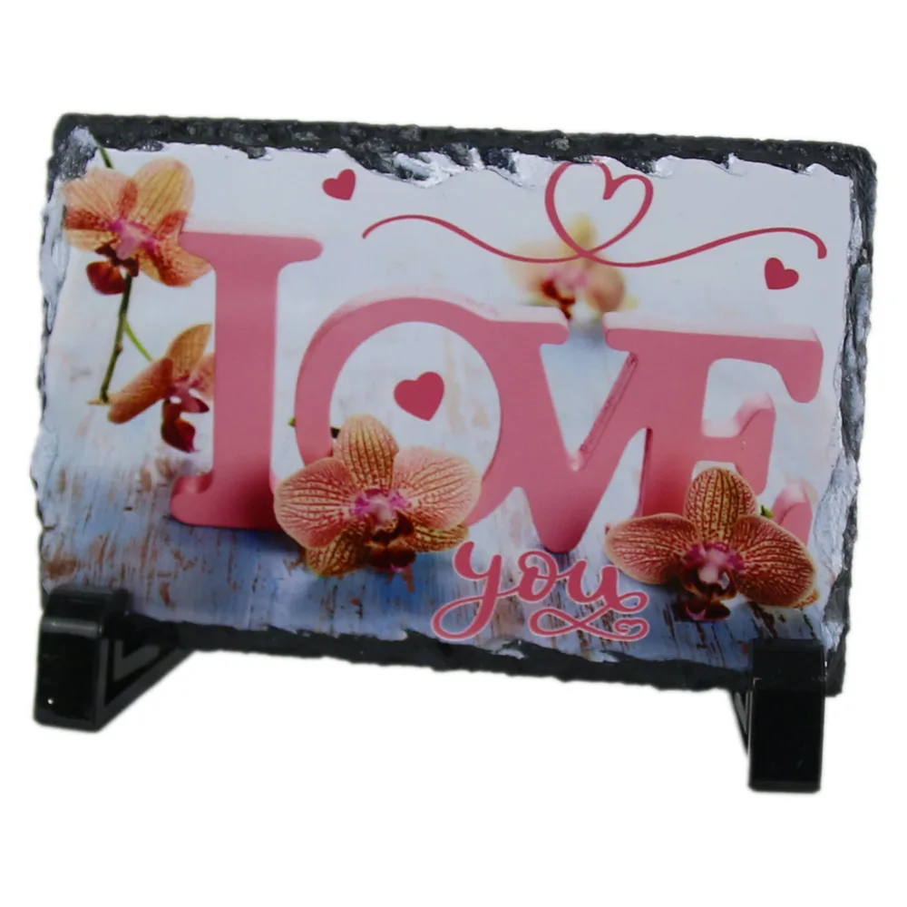 Placa ardezie "Love You" 10x15 CM, Orhidee