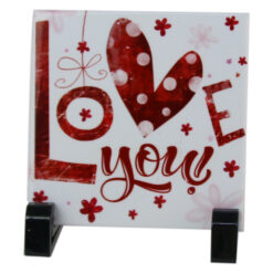 Placa decorativa "Love You" 10x10 CM