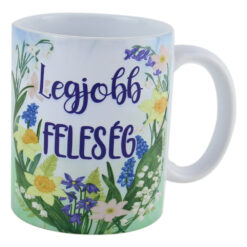 Cana ceramica "Legjobb Feleseg", 330 ml, Florile primaverii