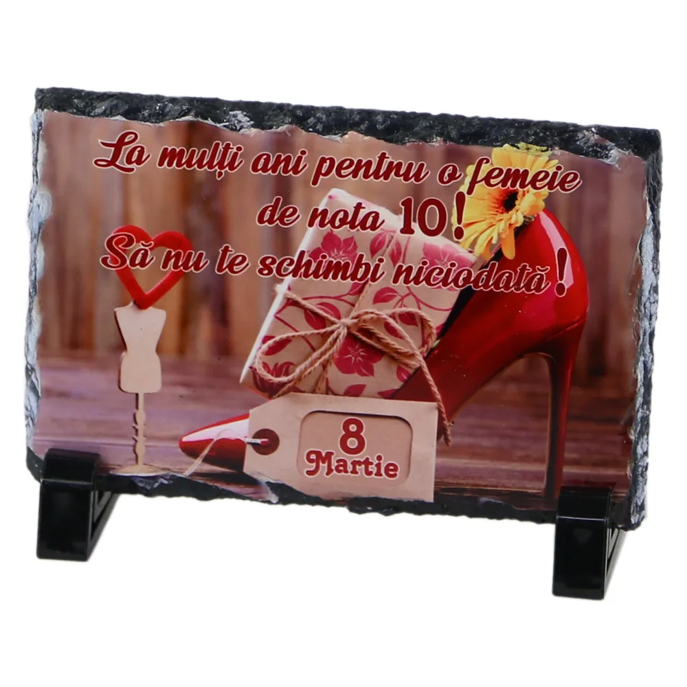 Placa ardezie "Pentru o femeie de nota 10 ", 8 Martie, 14x9 CM