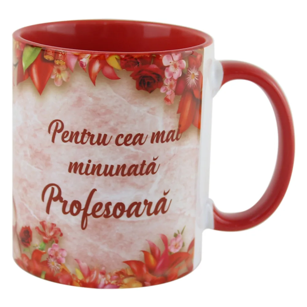 Cana ceramica "Pentru cea mai minunata Profesoara" 330 ml