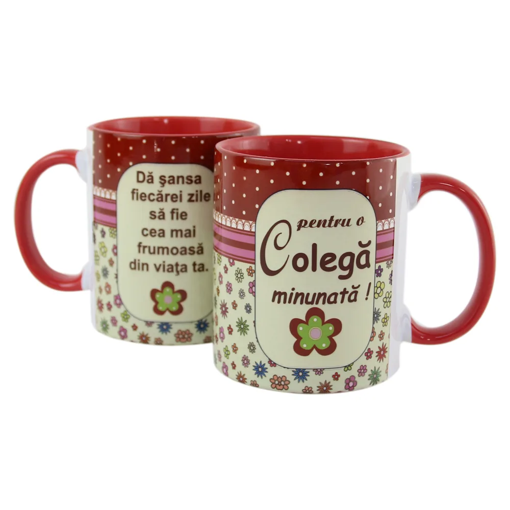 Cana ceramica "Pentru o Colega minunata", 330 ml