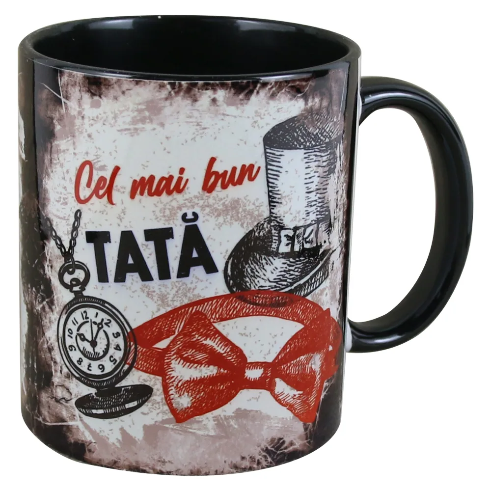 Cana ceramica "Cel mai bun Tata", 330 ml, Negru
