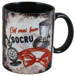 Cana ceramica "Cel mai bun Socru", 330 ml, Negru