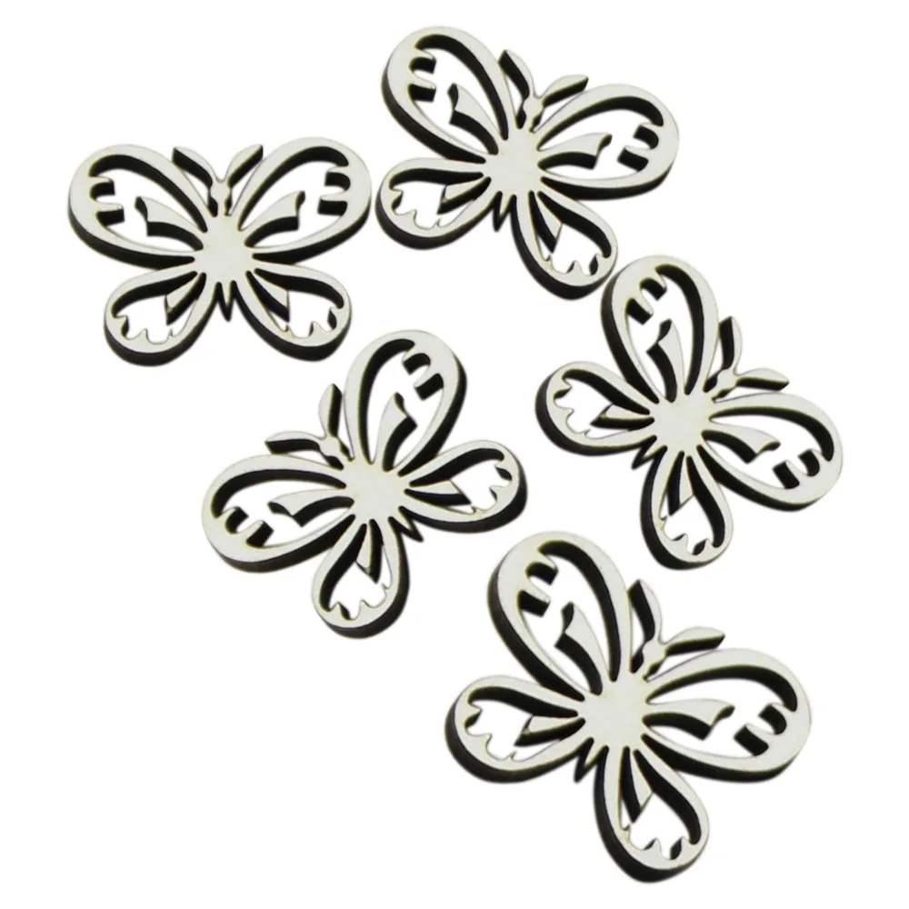 Set 5 decor craft Fluture din lemn 4/3 CM