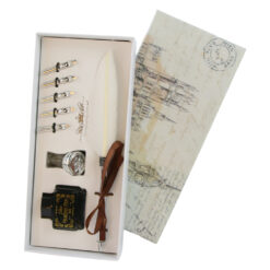 Set de caligrafie vintage cu pana, cerneala si 6 penite Big Ben - imagine 6