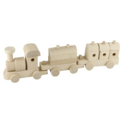 Jucarie din lemn Tren cu 2 vagoane 44 CM