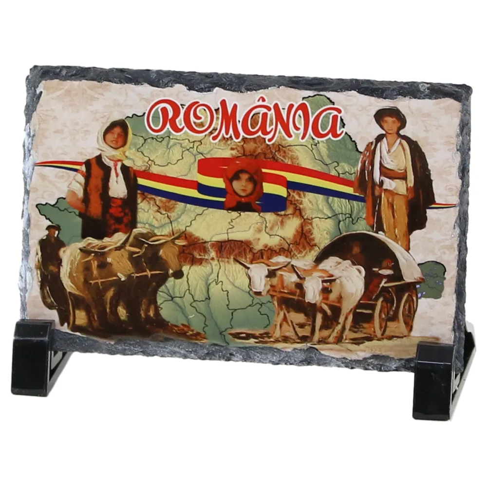 Placa ardezie "Romania" 14x9 CM, Harta