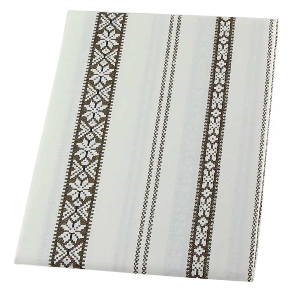 Fata de masa cu motiv traditional 65x65CM, din bumbac, maro