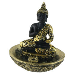 Statueta Buddha, suport betisoare parfumate 11 CM, Auriu