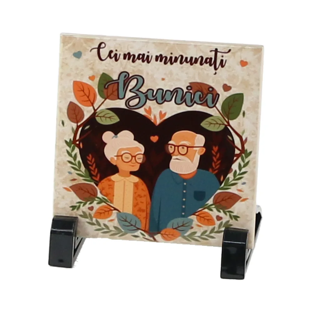 Placa decorativa "Cei mai minunati Bunici" 10x10 CM, placa faianta