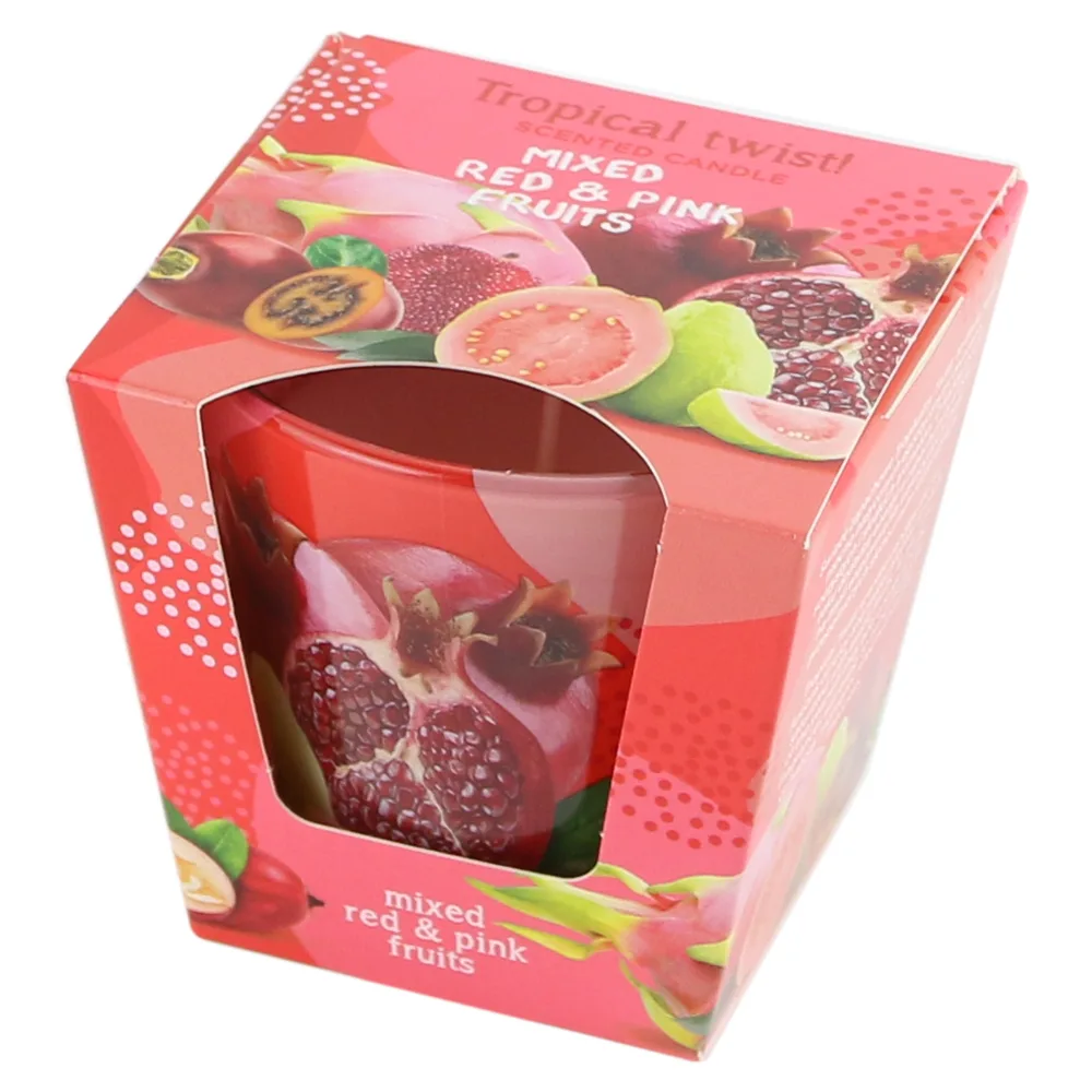 Lumanare parfumata Tropical Twist 115 gr, Red & Pink Fruits/Yellow & Orange Fruits