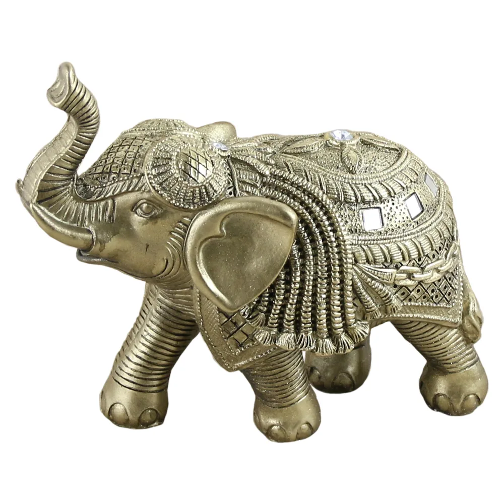 Figurina elefant din rasina aurie 21 CM, auriu