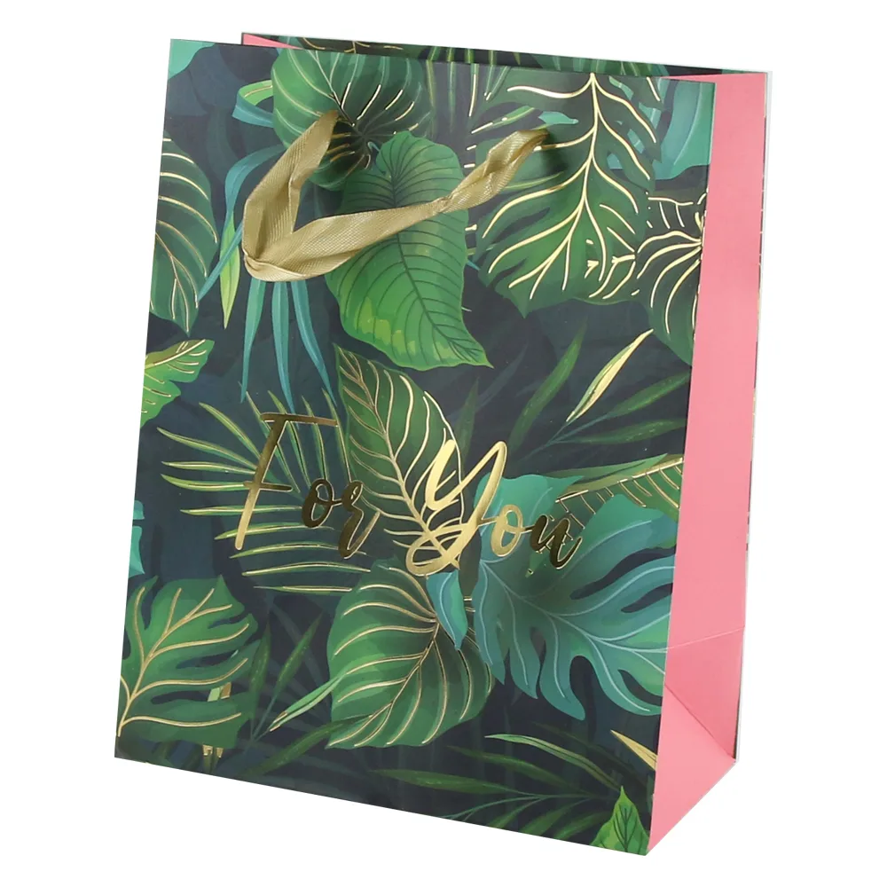 Punga cadou din hartie 18x23 CM "For You" - Frunze