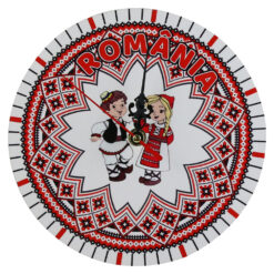 Ceas perete din lemn 20 CM, Romania, Copii in port popular