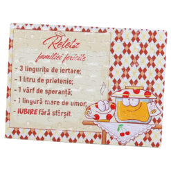 Puzzle magnetic 80 piese "Reteta familiei fericite..." 20x14.5 CM