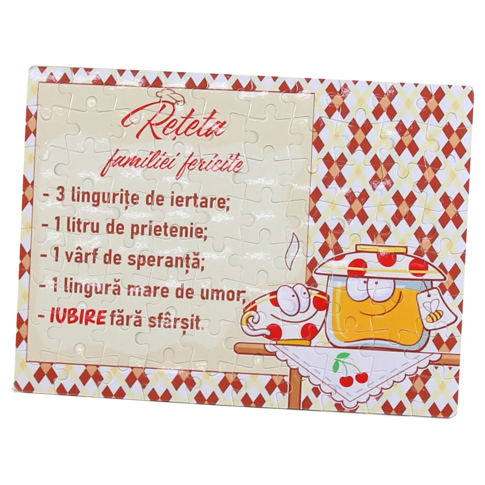 Puzzle magnetic 80 piese "Reteta familiei fericite..." 20x14.5 CM