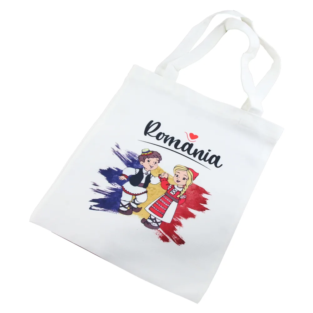 Sacosa textil "Romania", Copii in port popular 30x34 CM