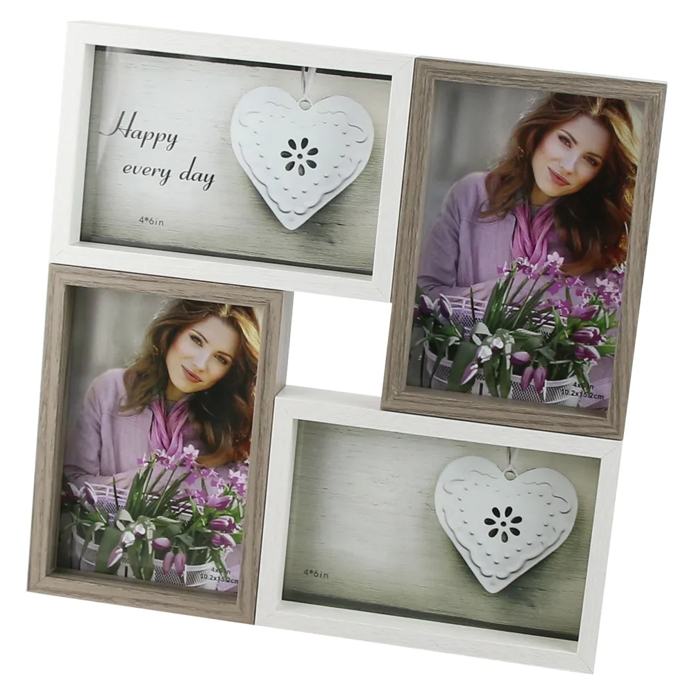 Rama foto x 4 din lemn, pentru poze 10x15 CM