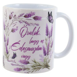 Cana ceramica "Orulok, hogy az Edesanyam vagy", 330 ml, lavanda