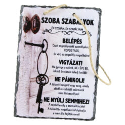 Placa ardezie de perete "Szoba Szabalyok" 14x19 CM