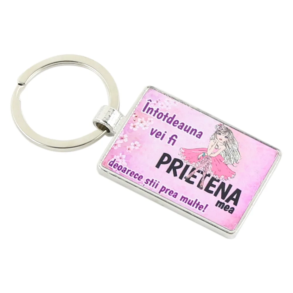 Breloc din metal "Intotdeauna vei fi prietena mea..." 4x7 CM
