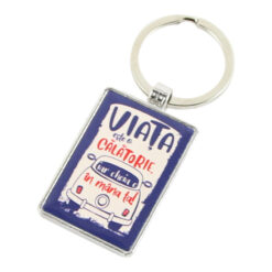 Breloc din metal "Viata este o calatorie..." 4x7 CM