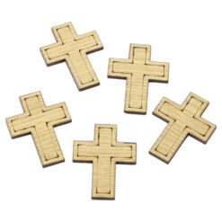 Set 5 decor craft Cruce din lemn 3x4 CM