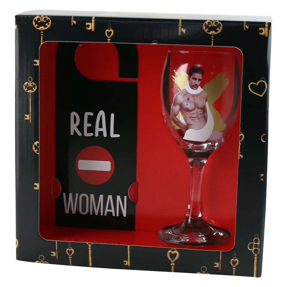 Pahar vin termosensibil 220 ml cu semn pentru camera "Real Woman"