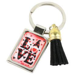 Breloc din metal "Love", cu franjuri 7 CM