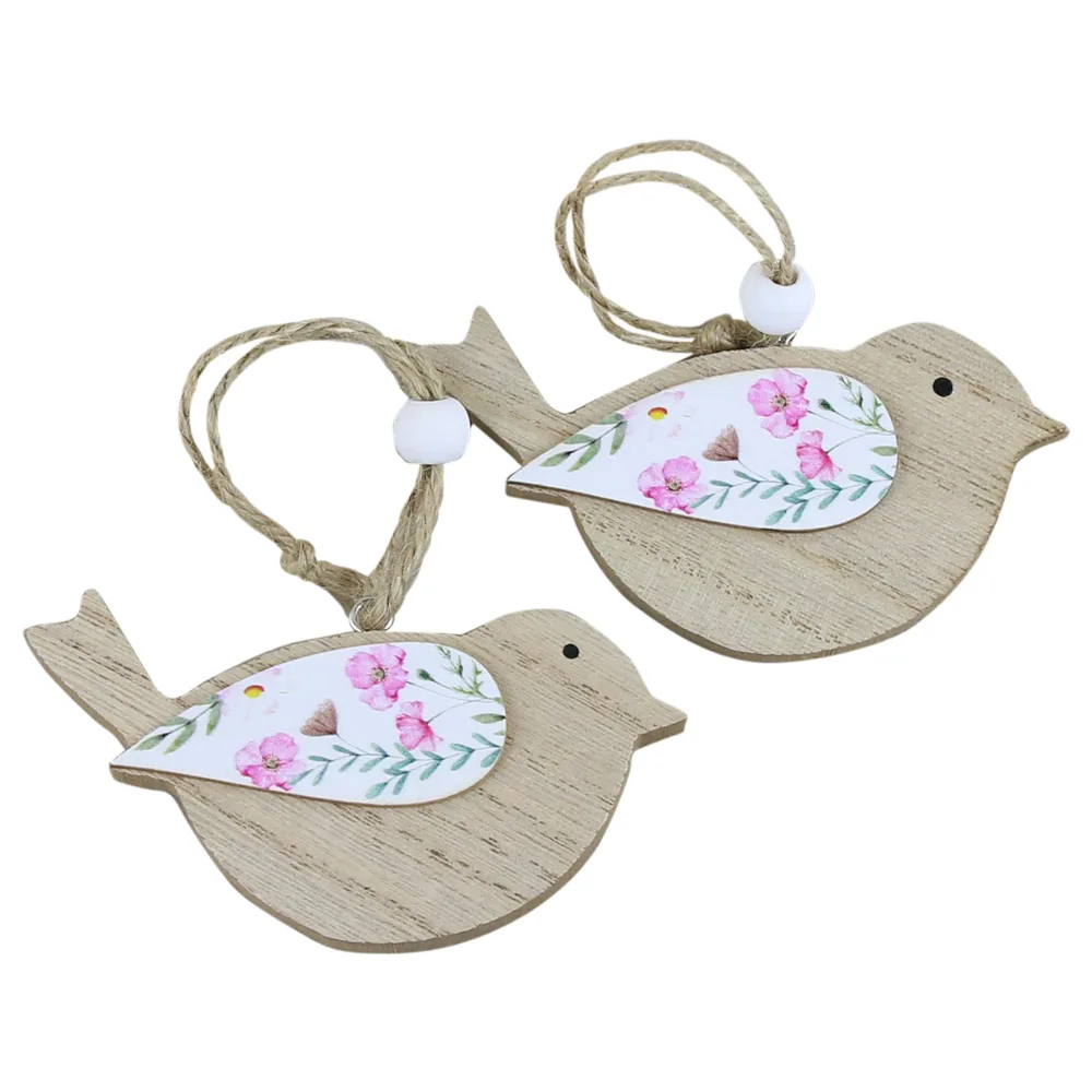 Set 2 decoratiuni din lemn 7 CM, Flori