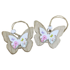 Set 2 decoratiuni din lemn 7 CM, Flori - imagine 3