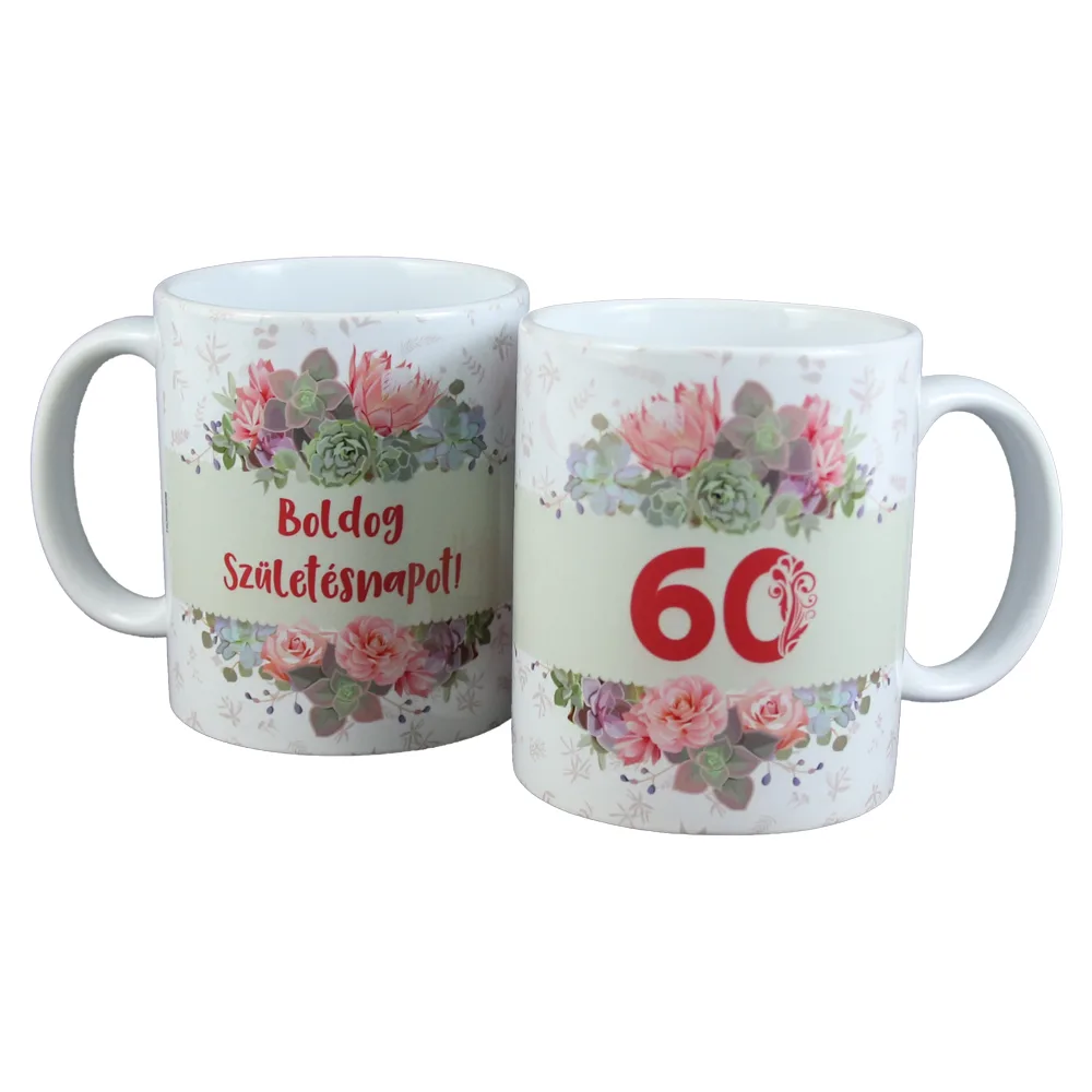 Cana ceramica "Boldog szuletesnapot! 60", 330 ml