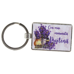 Breloc din metal "Cea mai minunata Prietena" 7 CM, Lavanda
