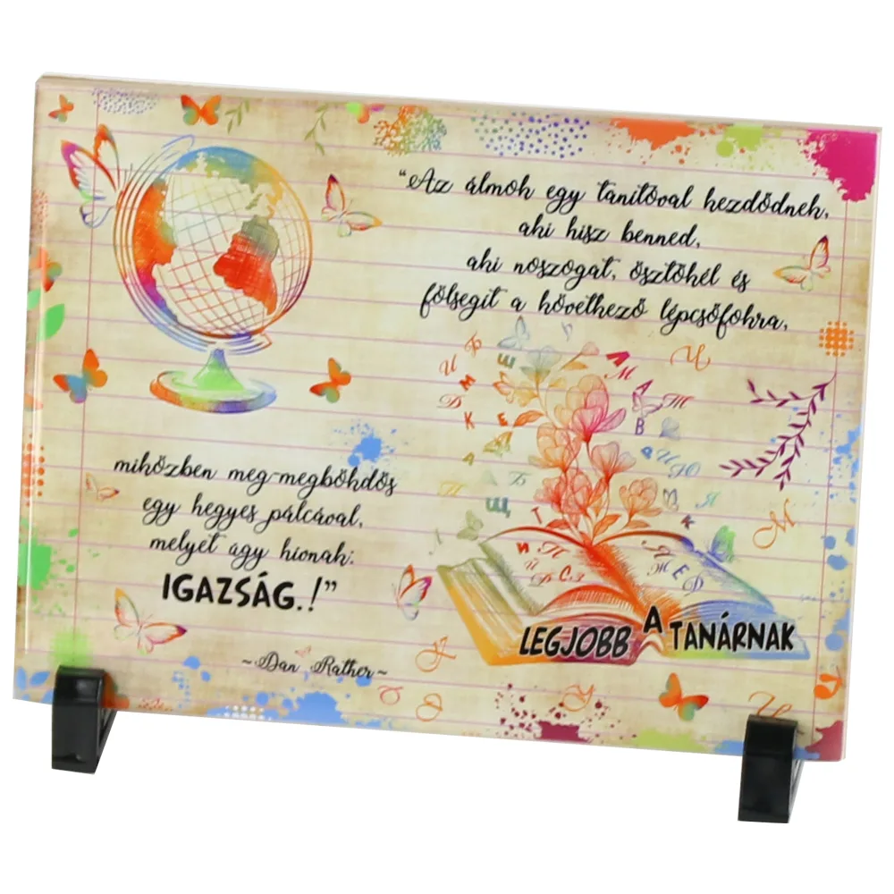 Placa decorativa "Az almok egy tanitoval kezdodnek" 20x15 CM