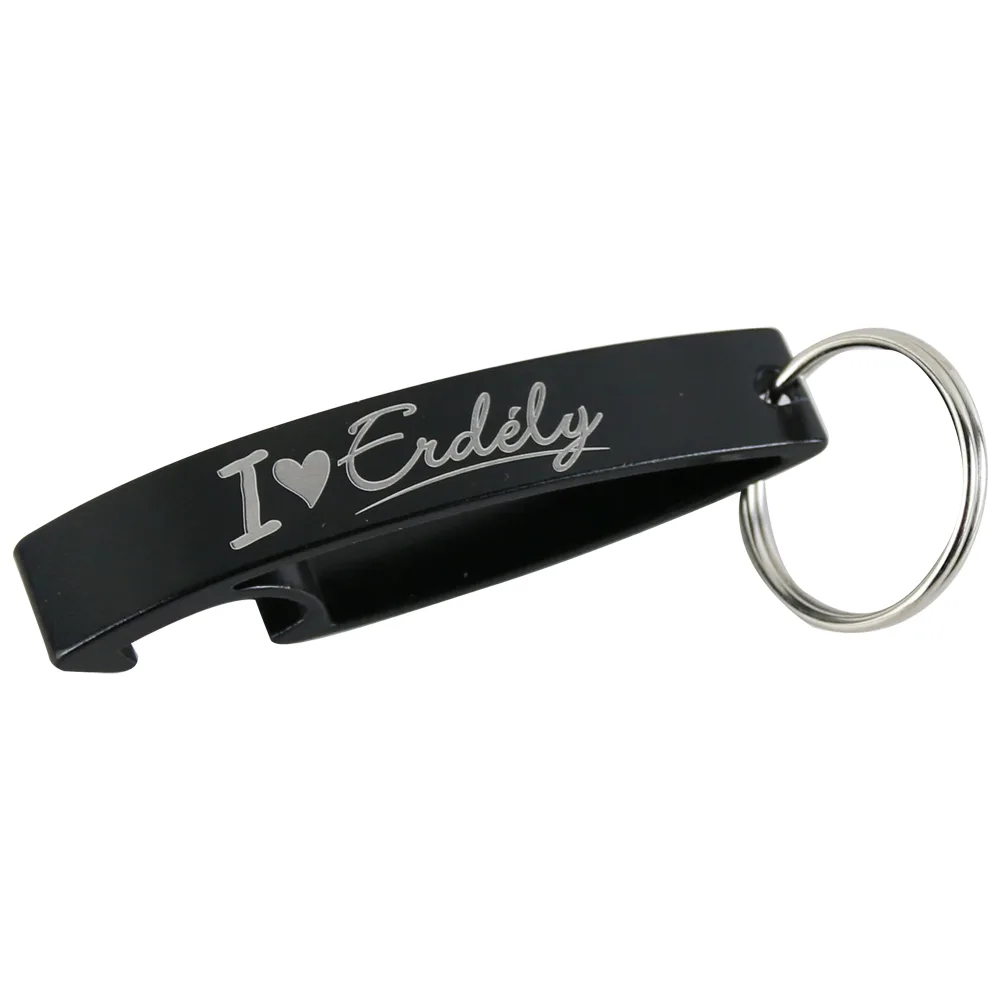 Breloc cu desfacator de sticle "Erdely" 7 CM, Negru
