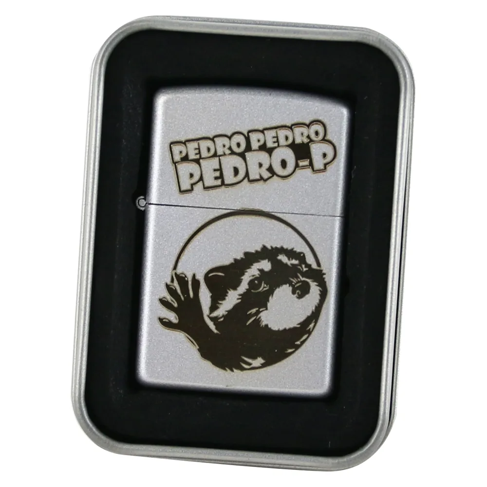 Bricheta metalica "Pedro, Pedro...", 4x5.5 CM, Argintiu