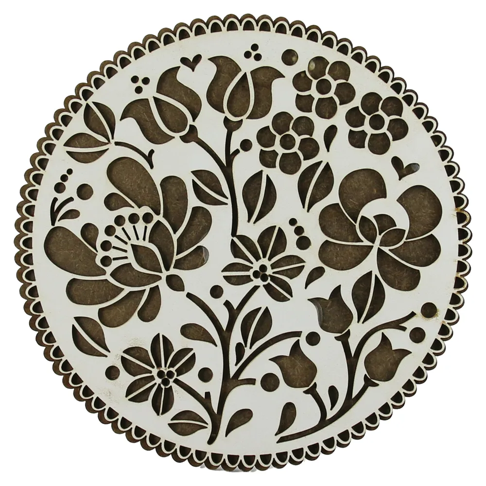 Suport oale traforaj din lemn 20 CM, Floare