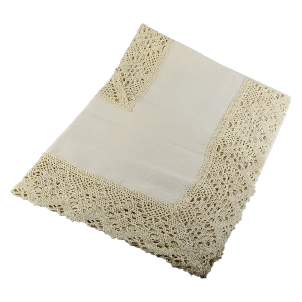 Fata de masa 85x85 CM, cu dantela, Ecru