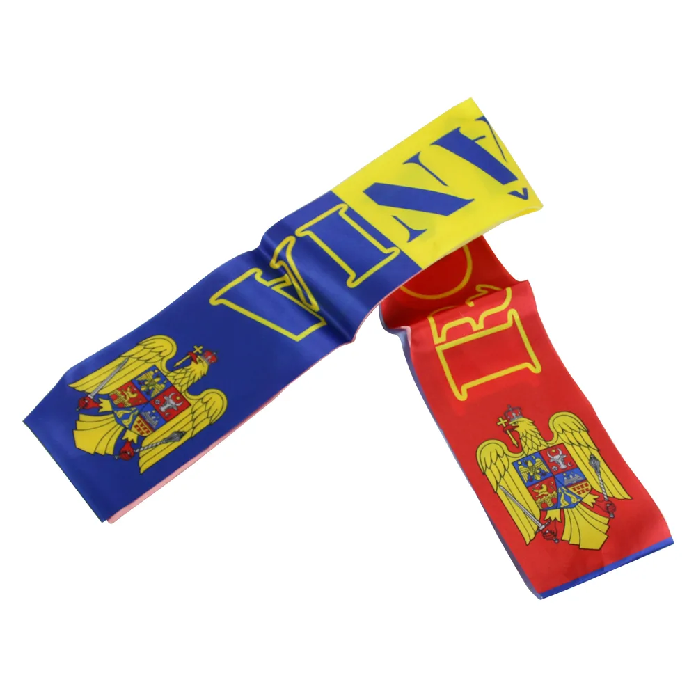Esarfa cu stema Romaniei, din textil, 10x78 CM
