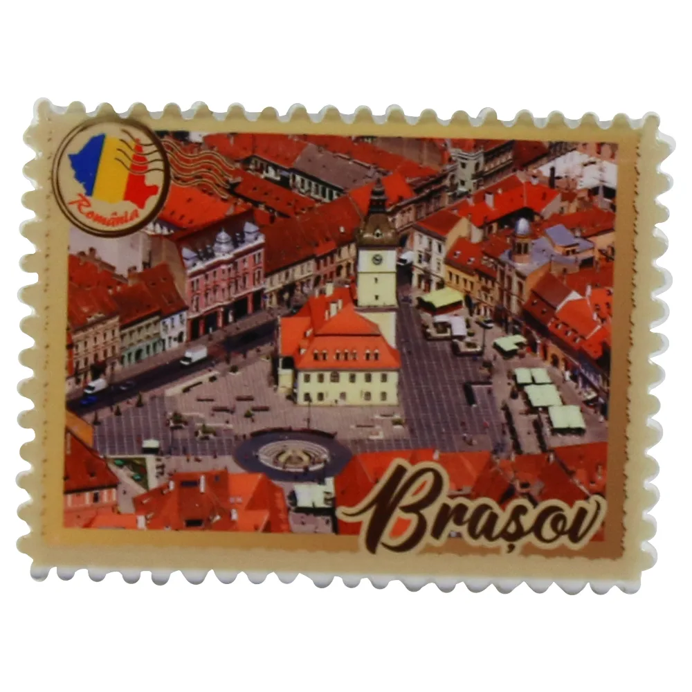 Magnet din ceramica "Romania", 8x6 CM, Brasov