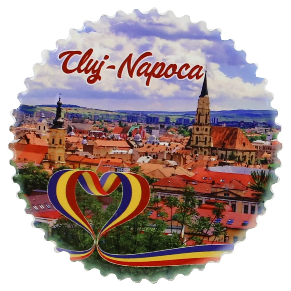 Magnet rotund din ceramica Cluj-Napoca 7 cm