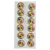 Set 12 insigne rotunde metalice cu harta si steagul Romaniei 2.5 cm