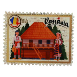 Magnet din ceramica "Romania" 8x6 CM, Casa Taraneasca