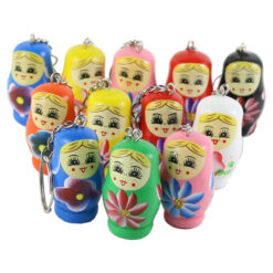 Set 12 breloc din lemn, Matrioska 4 CM