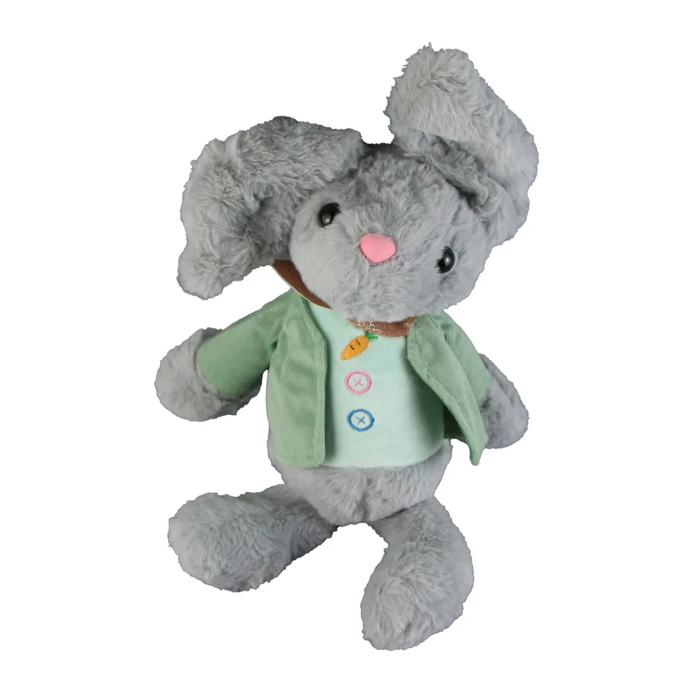 Jucarie de plus - Iepuras cu paltonas, 30 CM