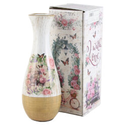 Vaza din ceramica Roses 7x20 CM, in cutie decorativa, M.271