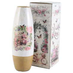 Vaza din ceramica Roses 9x25 CM, in cutie decorativa, M.282