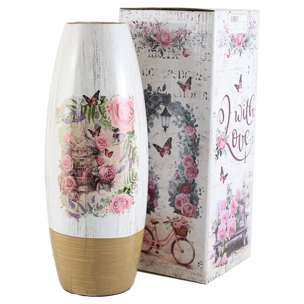 Vaza din ceramica Roses 12x29 CM, in cutie decorativa, M.283