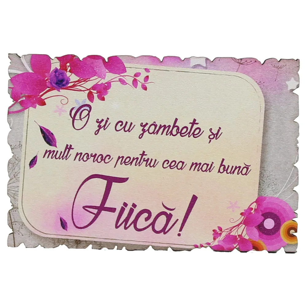 Magnet frigider din lemn "Pentru cea mai buna Fiica!" 9x6 CM